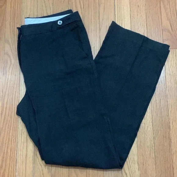 Women’s Talbots Windsor Straight leg Linen Pants Size 6 Black EUC - Picture 1 of 10